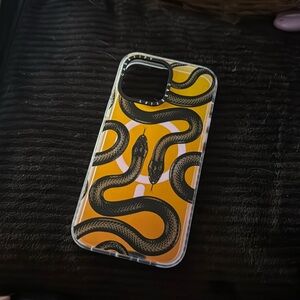 Casetify Black and holographic Snake Phone Case